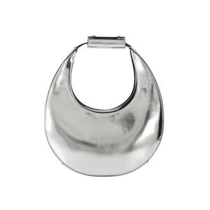 STAUD Silver Crescent Shoulder Bag